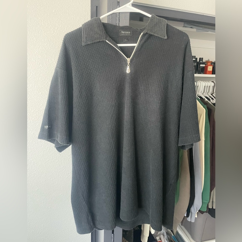 Versace Knit Polo Shirt With Medusa Head